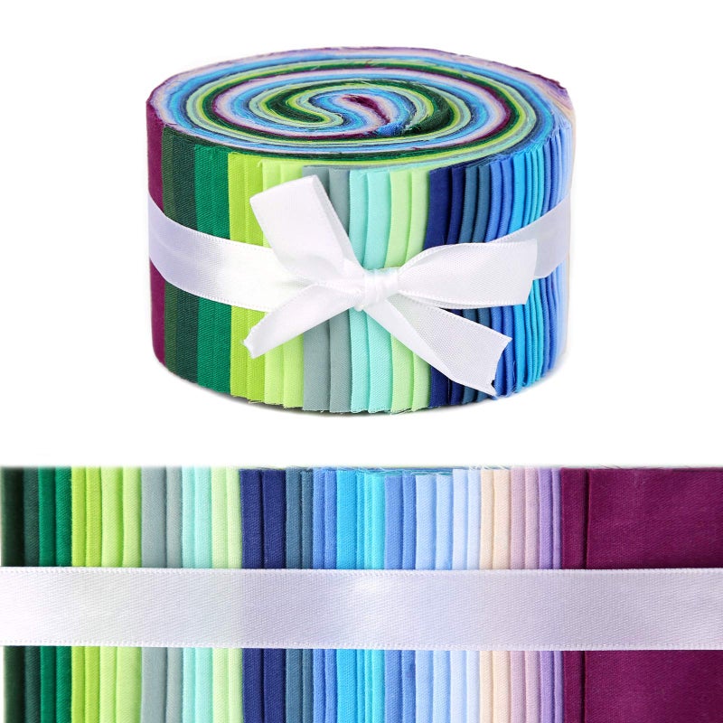 ZMAAGG Jelly Roll Fabric  Fabric Squares Patchwork Sewing Roll Soft Cotton Fabrics for Quilting Crafting Fabrics Strips Bundle for DIY Craft Decoration  Cushions  Tablecloths Making - Image 1